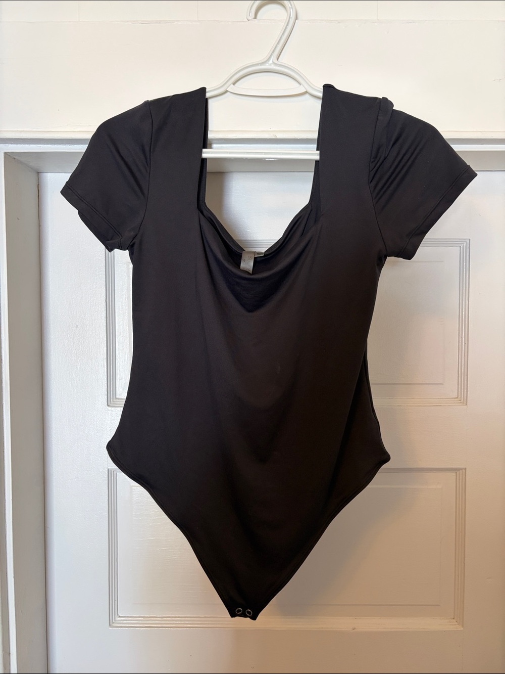 Second Skin Overalls Black Scoop-Back Bodysuit